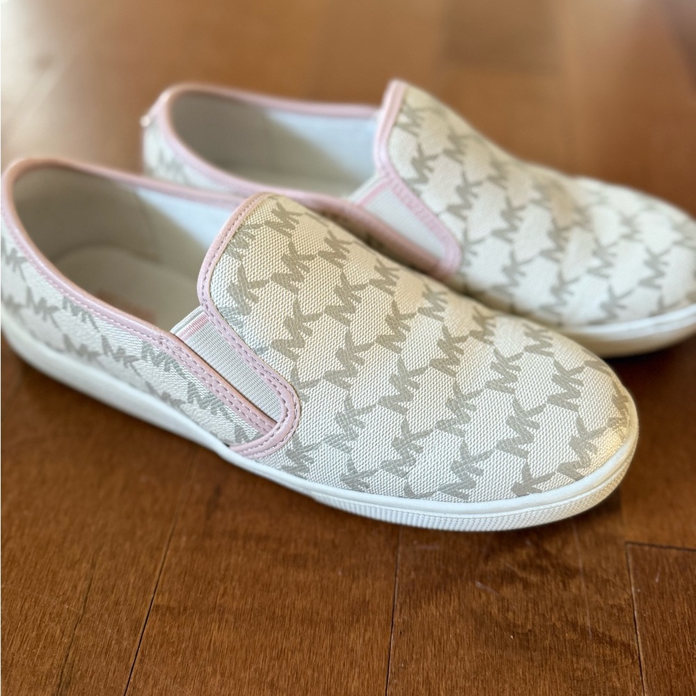 Michael Kors Pink and Cream Slip-On Shoes - size 6